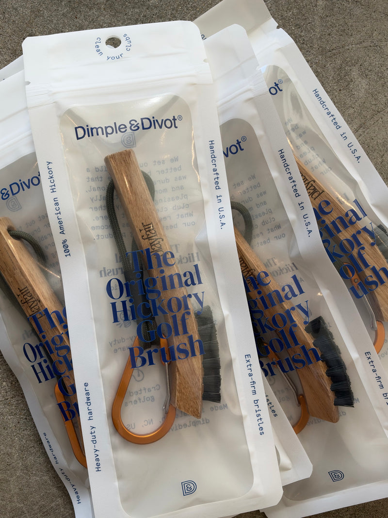 Load image into Gallery viewer, Dimple &amp; Divot 2026 Lite Hickory Golf Brush – Playfair Edition
