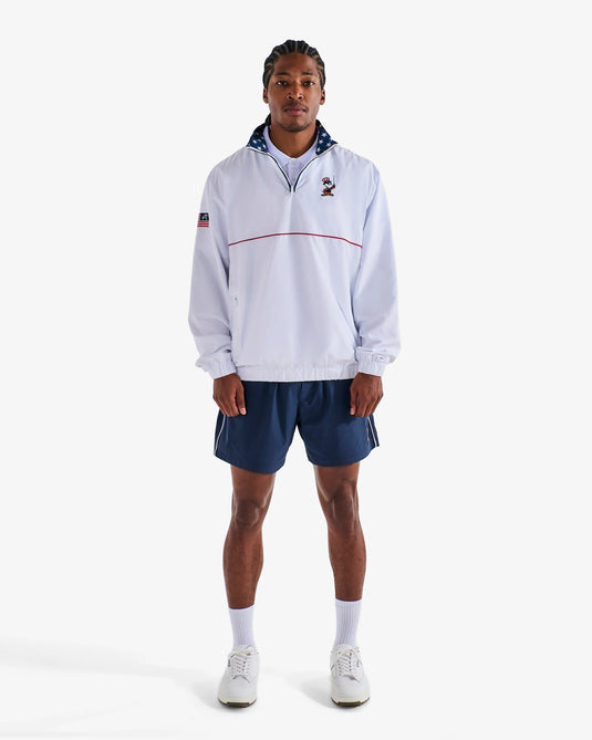 Malbon Eagle Buckets Nylon Quarter Zip Windbreaker